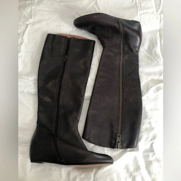 Corso Como Shoes Corso Como Leather Wedge Tall Boots Brown Euc